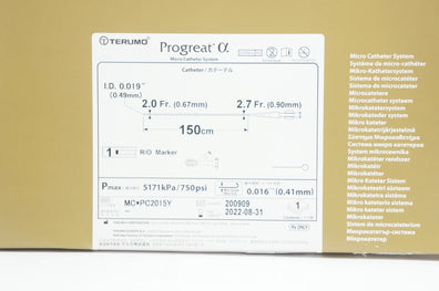 Terumo PC2015Y Progreat α Micro Cath. System 2.0Fr x 2.7Fr x 150cm (x)